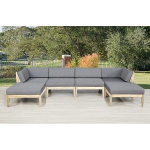 Dalia Solid Wood 5 Person Seating Group with Cushions