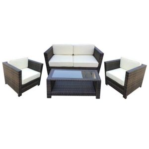 Wicker/Rattan 4 Person Seating Group with Cushions
