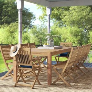 Decastro Rectangular 10 Person 87 Long Teak Dining Set