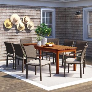 Decastro Rectangular 8 Person 82.5 Long Dining Set with Cushions