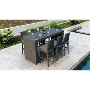 Gilleland Rectangular 6 Person 78.75 Long Bar Height Dining Set with Cushions