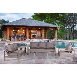 Windcrest Metal 6 Person Seating Group with Sunbrella Cushions