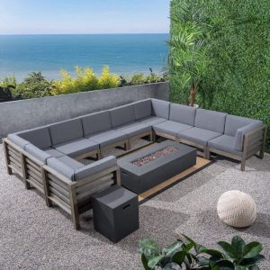 Patson Solid Wood 8 Person Seating Group with Cushions